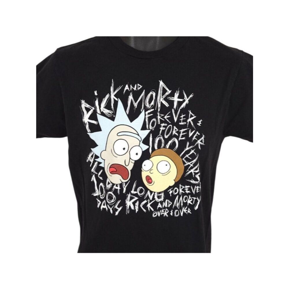 Rick And Morty T Shirt Mens Size Small Black Adult Swim Cartoon Series